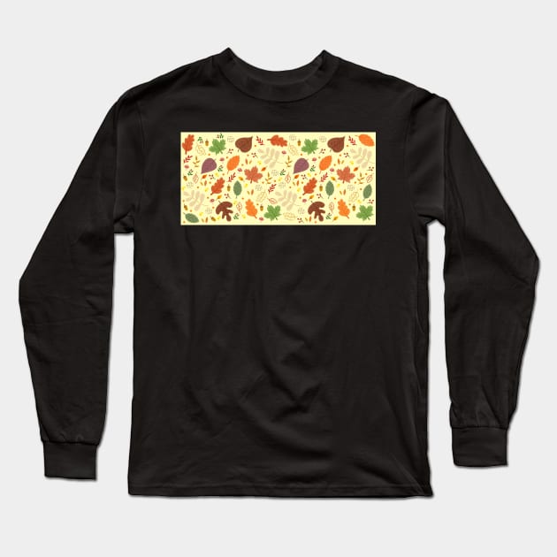 Fall Pattern Long Sleeve T-Shirt by Innsmouth